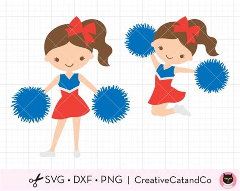 Cheerleader SVG DXF Cute Cheer Girl svg dxf Cut File for | Etsy