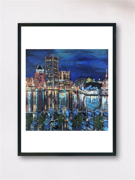 Baltimore Skyline Acrylic Painting Giclee Premium Fine Art | Etsy