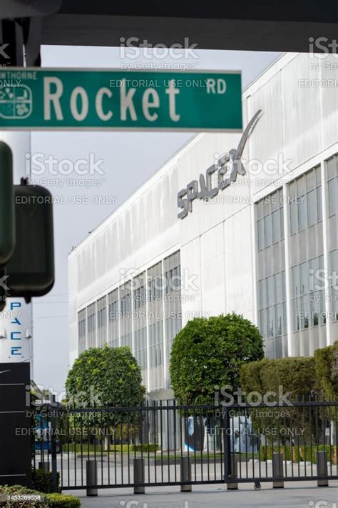 Facade Of The Spacex Headquarters Facility In Hawthorne California ...