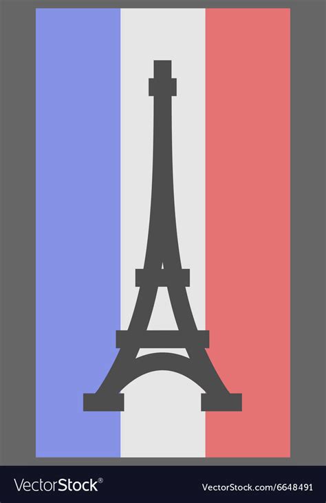 Paris symbol on flag of france background Vector Image