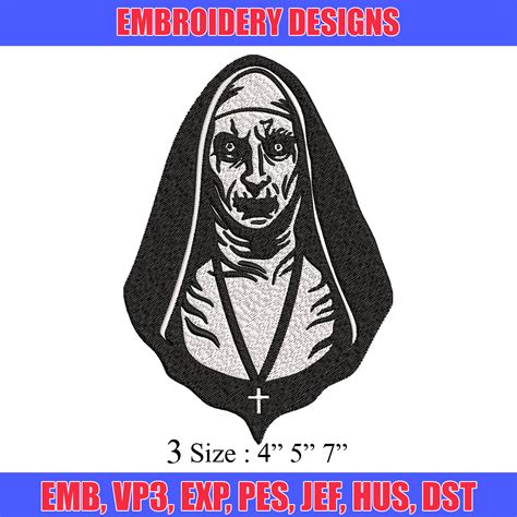 The Nun Embroidery design, The Nun logo Embroidery, Horror d - Inspire ...