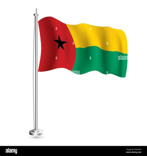 Guinea-Bissau Flag. Isolated Realistic Wave Flag of Guinea-Bissau ...