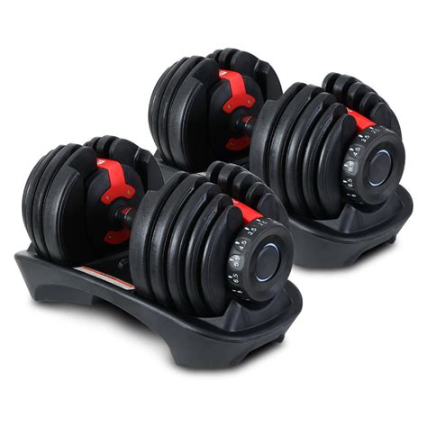 Everfit 2 x 24KG Adjustable Dumbbells Set Dumbbell Weight Plates Home Gym Exercise | MANBASE