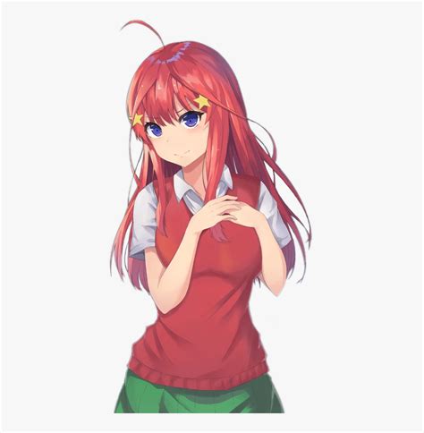 #anime #girl #cute #red #longhair #gotoubun No Hanayome - Cute Anime Girl Long Hair, HD Png ...