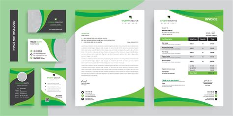 Bright Green Modern Corporate Stationery Template Design Set 830197 Vector Art at Vecteezy