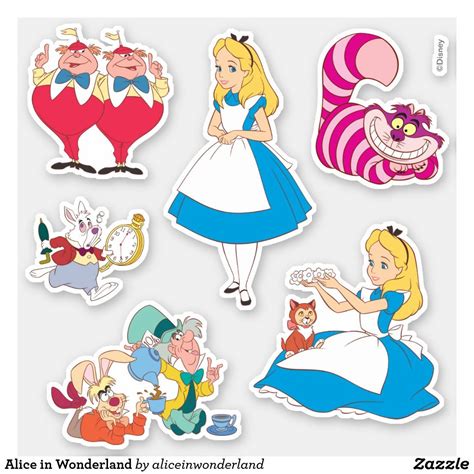 Alice in Wonderland Sticker | Zazzle | Alice in wonderland clipart, Disney alice, Disney sticker