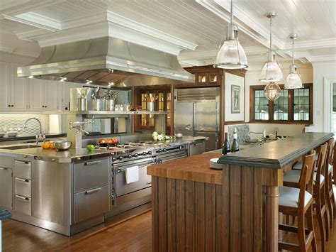 This traditional kitchen features white cabinets, lots of natural wood ...