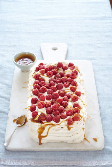 Mary Berry's pistachio and raspberry pavlova with butterscotch sauce ...