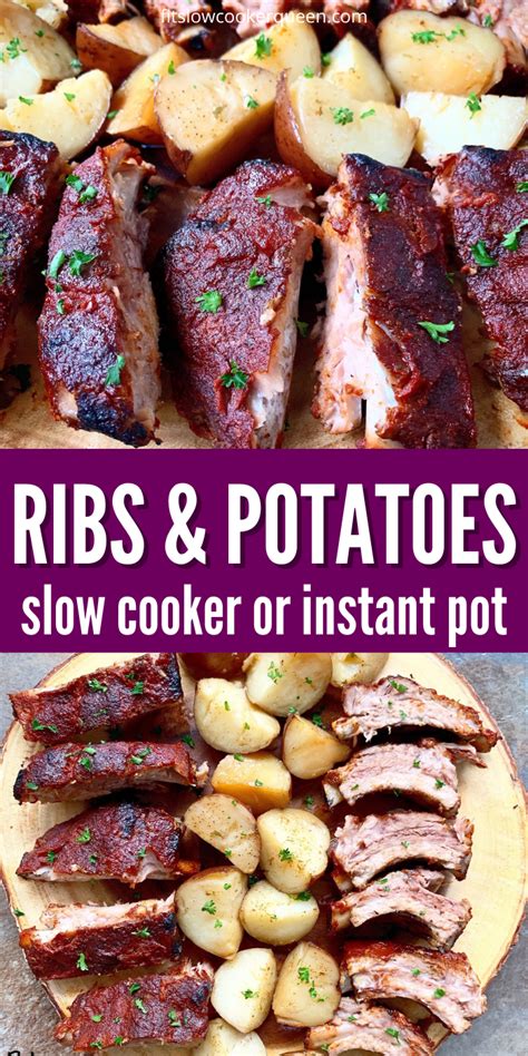 Slow Cooker Ribs & Potatoes + VIDEO - Fit Slow Cooker Queen