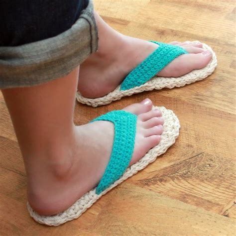 Crochet Slipper Pattern Adult Flip Flops child/adult Sizes - Etsy