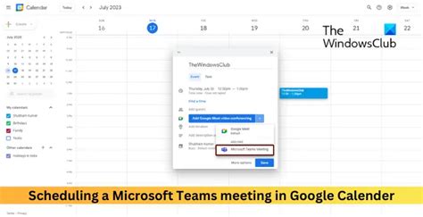 How to schedule a meeting in Teams from Google Calendar