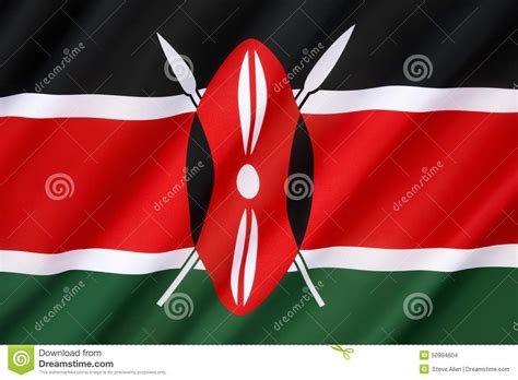 Flag of Kenya stock photo. Image of emblem, state, shield - 50994604 | Flag, Flag photo, Emblems