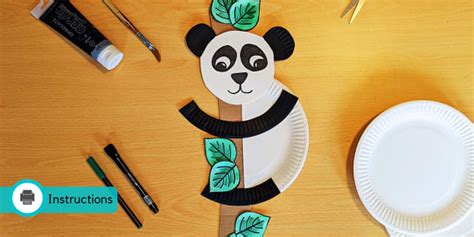 Climbing Panda Bear Paper Plate Craft | Twinkl Crafts