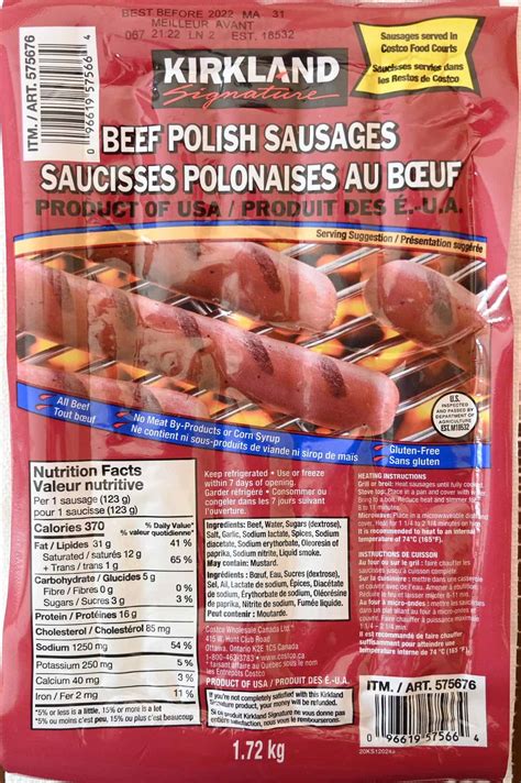 Costco Kirkland Signature Beef Polish Sausages Review - Costcuisine