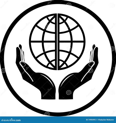 Vector globe in hands icon stock vector. Illustration of concept - 7490495