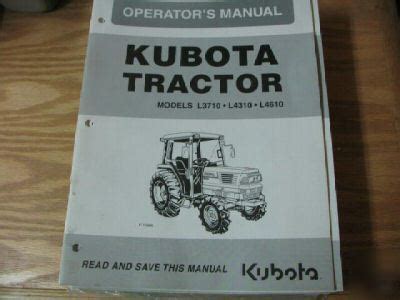 Kubota L3710 L4310 L4610 tractors operators manual