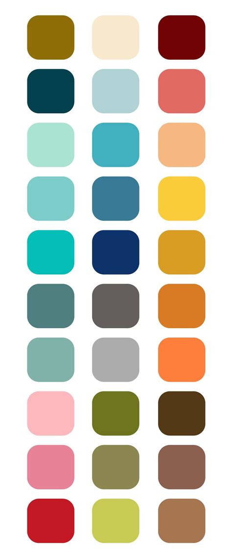 Mid Century Modern Color Palette for Procreate and HEX Codes for Canva ...