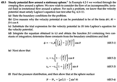 SOLVED: 4B.5 Steady potential flow around a stationary sphere - In ...