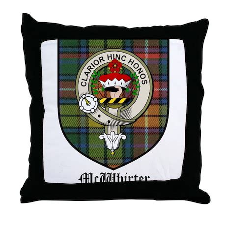 McWhirter Clan Crest Tartan Throw Pillow by coatofarmscrest