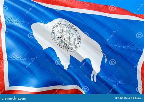 Wyoming Flag. 3D Waving USA State Flag Design. the National US Symbol ...