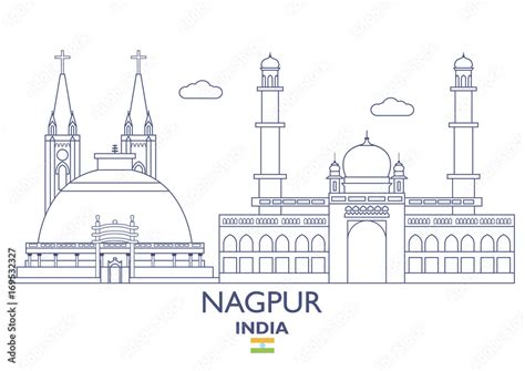 Nagpur City Skyline, India Stock Vector | Adobe Stock