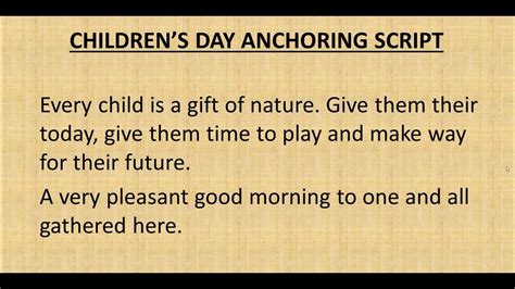 CHILDRENS DAY ANCHORING SCRIPT/INTRODUCTION/PRAYER/WELCOME SPEECH, FELICITATION ,SONG ,DANCE ...