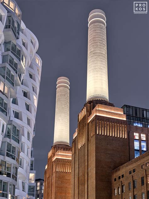 Battersea Power Station at Night III - Fine Art Photo by Andrew Prokos