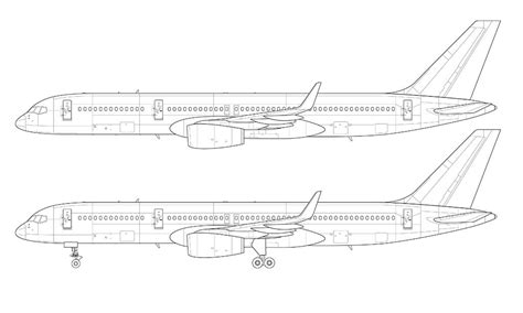 boeing 757-200 rolls royce engines side view blueprint | Plane drawing, Boeing, Boeing 777