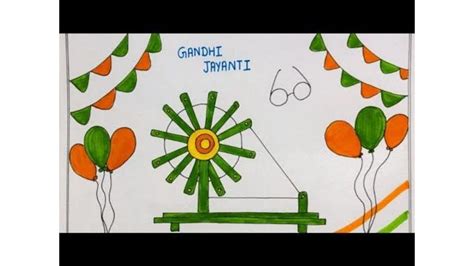 Gandhi Jayanti Drawing and Poster Art and Craft Ideas for Students