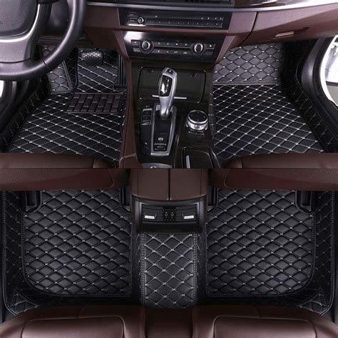 Waterproof Non-Slip All Weather Front Rear Black with Beige MyGone Car Floor Mats for BMW 2008 ...