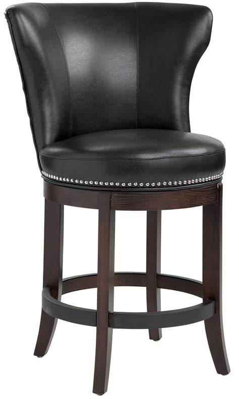 Tavern Black Leather Swivel Counter Stool from Sunpan | Coleman Furniture