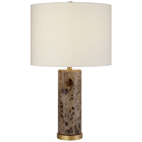 Cliff Table Lamp in Brown Marble with Linen Shade Contemporary Table Lamps, Modern Contemporary ...