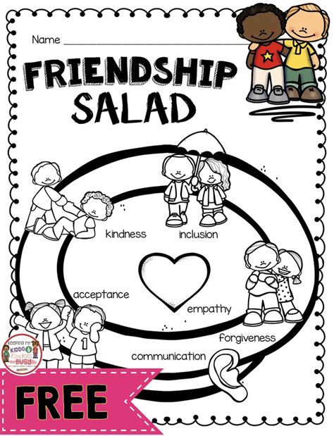 free friendship salad worksheet | Preschool friendship, Friendship ...