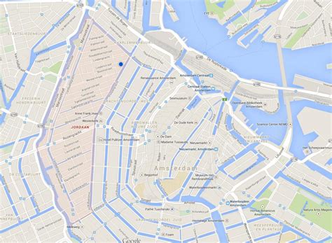 Jordaan Amsterdam map - Map of jordaan Amsterdam (Netherlands)