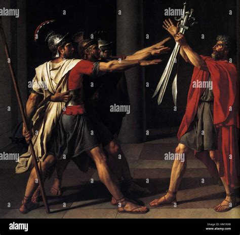 Jacques-Louis David - The Oath of the Horatii (detail) - WGA6054 Stock Photo - Alamy