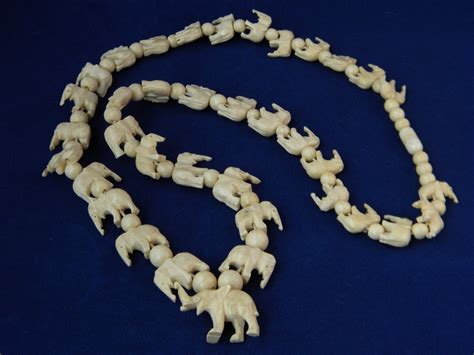 Antique Pre ban Ivory elephant necklace pre 1947