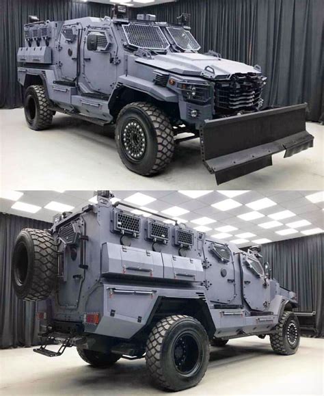 an armored vehicle is shown in two different views