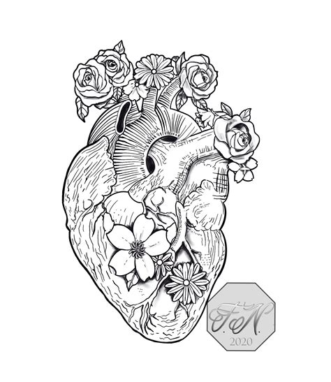 Human Heart Tattoo Design