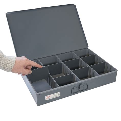 Metal Storage Box, 8 Adjustable Dividers