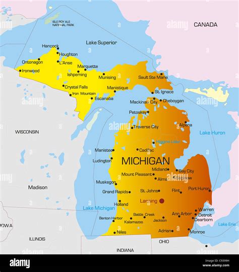 Michigan State Map Clip Art