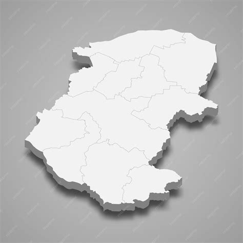 Premium Vector | 3d isometric map of montana is a province of bulgaria