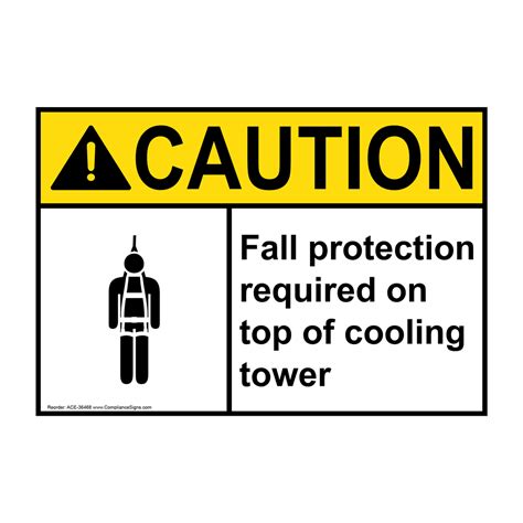 ANSI Fall Protection Required On Sign With Symbol ACE-36468