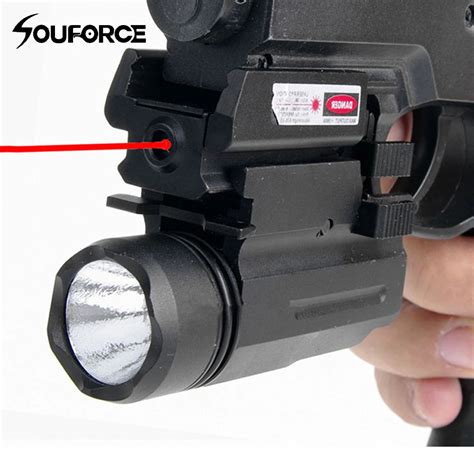 Red Laser Sight and Glock Flashlight Combo Tactical Rifle Lights for Pistol Guns Glock 17,19, 22 ...