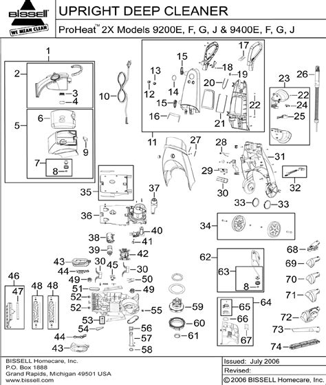 Bissell proheat 2x 9200 parts diagram