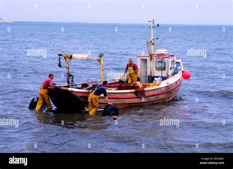 Filey Cobble Fishing Boat Yorkshire vessel North Sea English coast ...