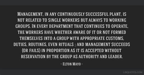 Management, in any continuously successful plant, is not...