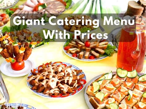 Giant Catering Menu With Prices (Updated July 2023) - Modern Art Catering