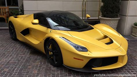 Yellow Ferrari LaFerrari in Beverly Hills - YouTube