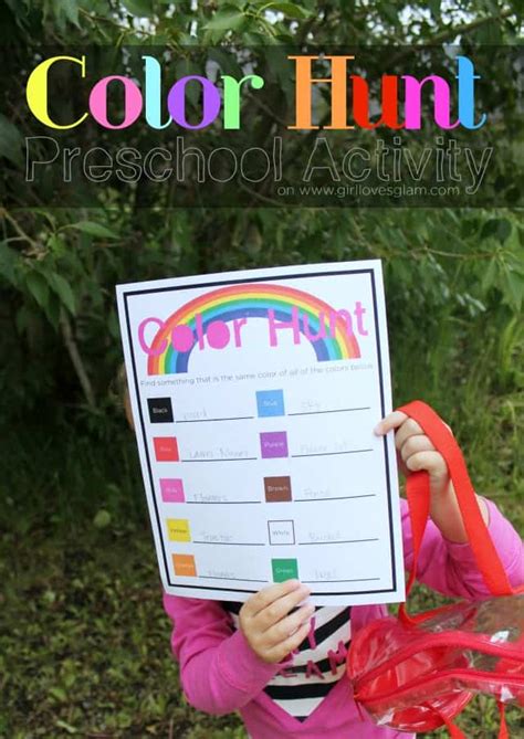 Color Hunt Outdoor Preschool Game Printable - Girl Loves Glam