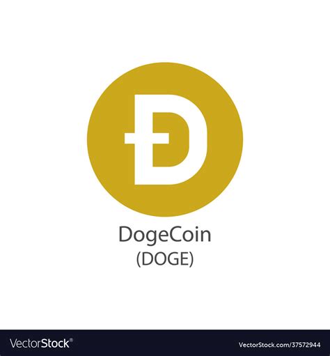 Dogecoin icon cryptocurrency symbol Royalty Free Vector